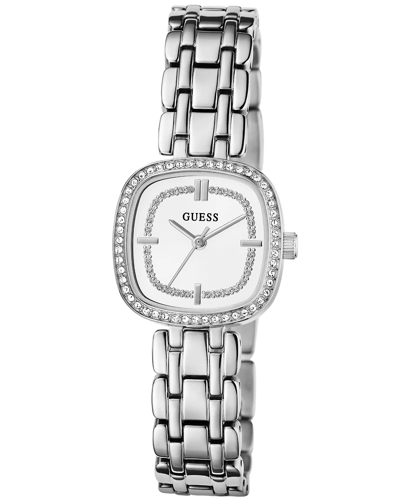 Guess Women's Quartz Silver-Tone Stainless Steel Analog Watch, 25mm