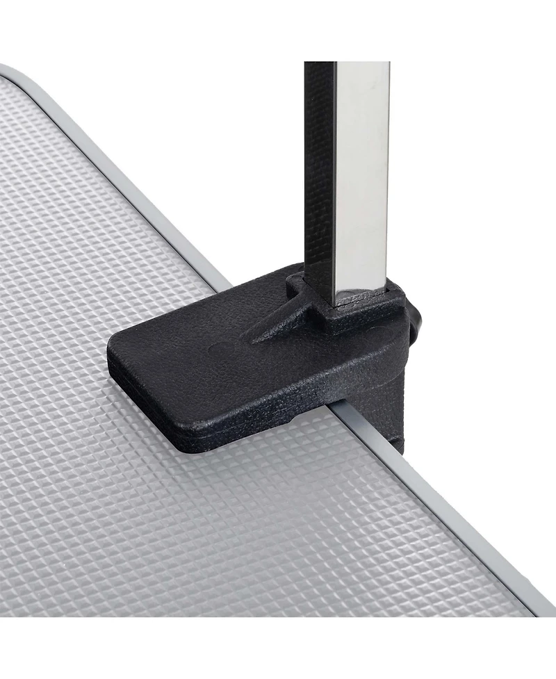 Aostirmotor 46" Silver-Gray Folding Pet Grooming Table with Stainless Steel Frame and Adjustable Arm