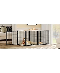 Aostirmotor 63.7" Large Dog Cage with Top, Indoor Pet Kennel for Medium Dogs and Puppies