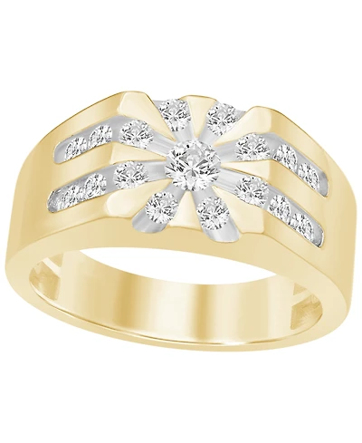 Macy's Men's Lab Grown Diamond Ring (1 ct. t.w.) Gold Vermeil over Sterling Silver
