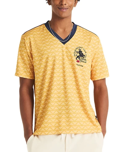 Nautica Men's Shadow Printed Birdseye V-Neck T-Shirt