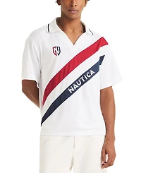 Nautica Men's Diagonal Blocking Johnny Collar Polo Shirt
