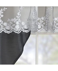 Rt Designers Collection Polyester Bethany Embroidered 3 Piece Kitchen Curtains Tier and Swag Set 60" x 36"