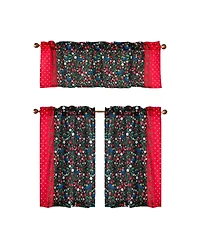 Rt Designers Collection Polyester Cucina Strawberry Fields Kitchen Curtains Valance and Tiers Set 52" x 18" Muticolor