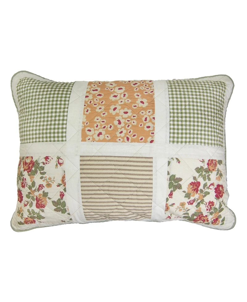 Donna Sharp Peach Rose Cotton 3-Pc. Quilt Set, Queen