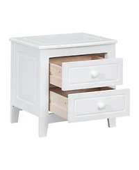 Rainsken 2-Drawer Nightstand, Mid Century Retro Bedside Table for Bedroom and Living Room,