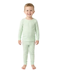 Motette Toddler Boys Pistachio Gingham Pajama Set
