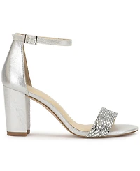 Jessica Simpson Women's Sahino Block Heel Rhinestone Dress Sandals