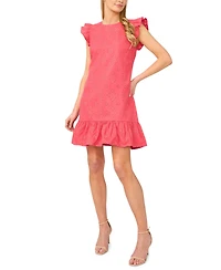 CeCe Women's Crewneck Flutter-Sleeve Mini Dress