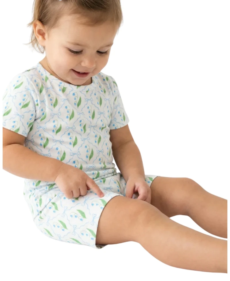 Motette Toddler Girls's bell Bows Pajamas Set