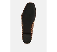 Niloha Studs & Tassels Detail Leopard Loafers