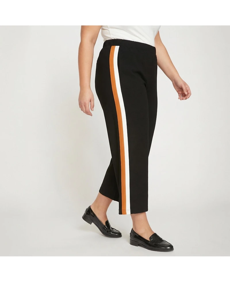 Universal Standard Women's Plus Size Wide Leg Stripe Ponte Pant