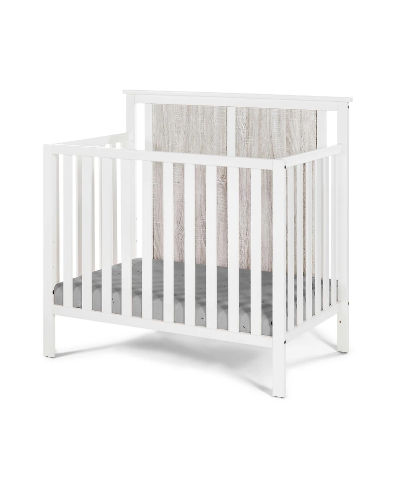 Flynama Mini Crib with Mattress Pad 3in1 Convertible Design Reversible Back Panel and Adjustable Mattress Heights for Nursery