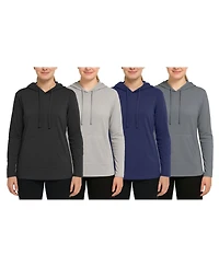 Blue Ice Women's Loose Fit Cotton Lightweight Casual Pullover Drawstring Hoodie With Pocket