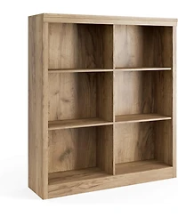 gaomon 3-Tier 6-Cube Bookcase, Wooden Cubby Bookshelf with Anti-Tip, Open Storage for Living Room, Bedroom, Home, Oak