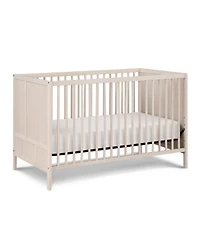 flynama 3in1 Convertible Crib with Solid End Panels Geometric Lines Solid Wood and Three Adjustable Mattress Heights for Baby Nursery