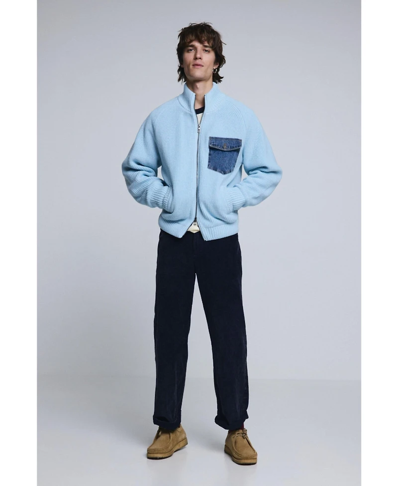 Desigual Men's Double zipper knit sweater