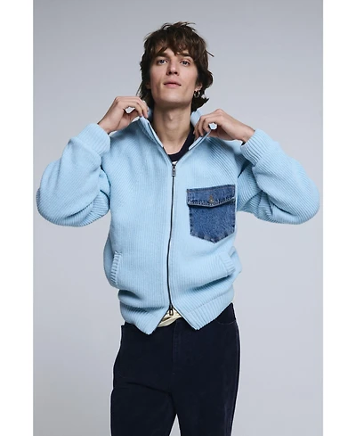 Desigual Men's Double zipper knit sweater