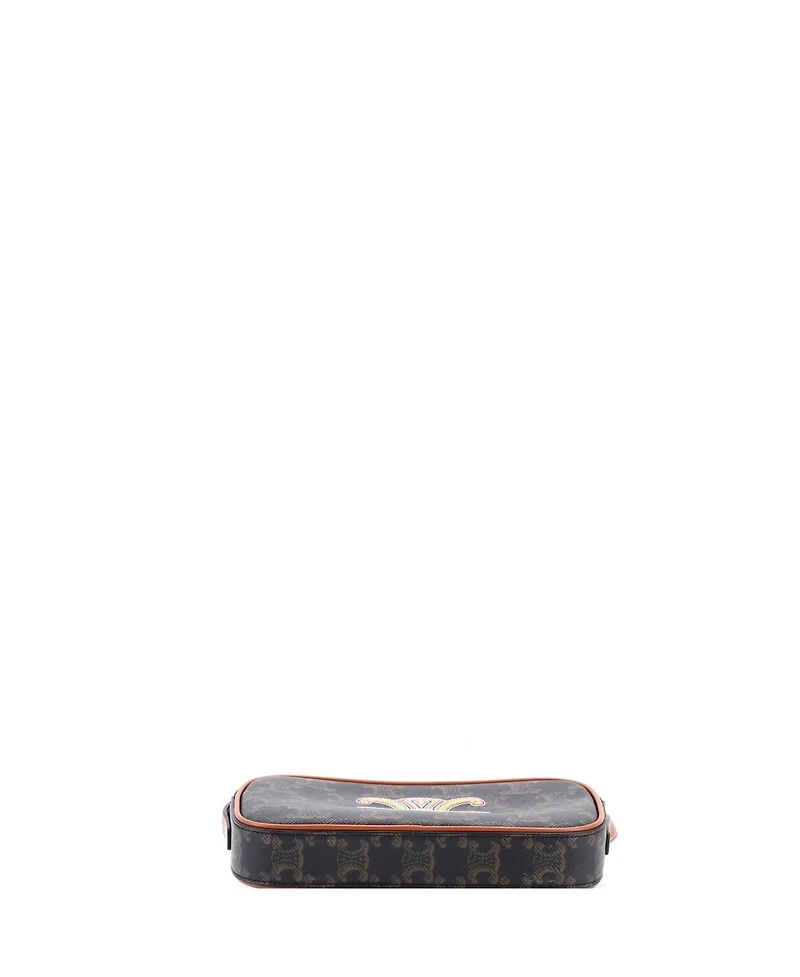 Pre-Owned Celine Small Cuir Triomphe Camera Shoulder Bag Triomphe Coated Canvas with Leather