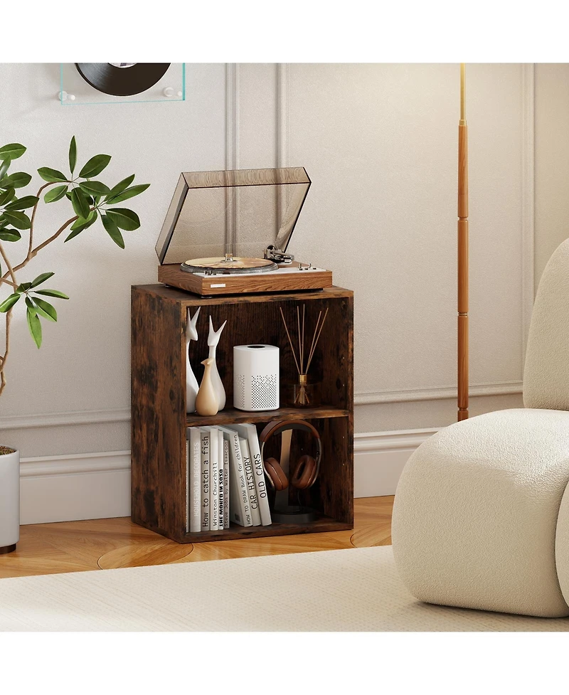 Slickblue 2-Cube Floor Standing Bookshelf with Adjustable Shelf