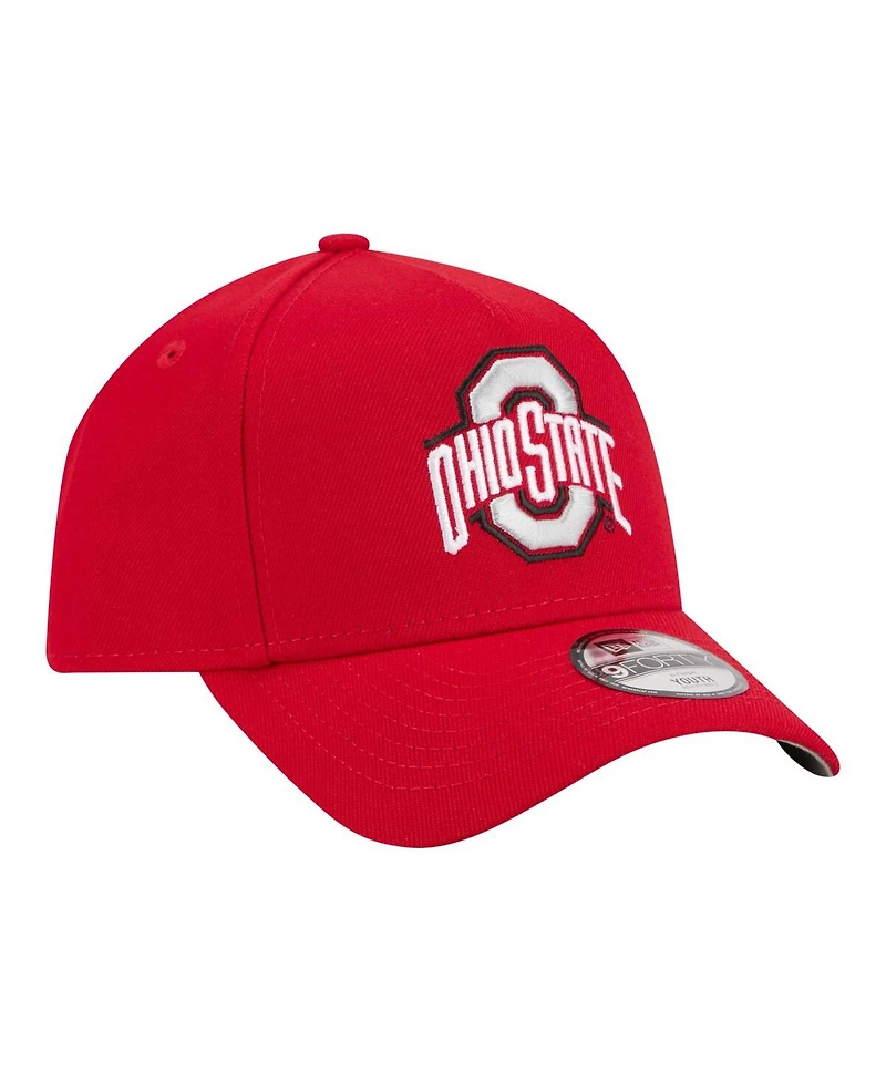 New Era Big Boys and Girls Scarlet Ohio State Buckeyes 9FORTY A-Frame Adjustable Hat