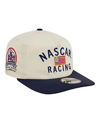 New Era Men's Cream/Navy Nascar Flag 19TWENTY Adjustable Hat