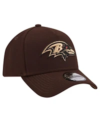 New Era Men's Dark Brown Baltimore Ravens Burnt Wood A-Frame 9FORTY Adjustable Hat