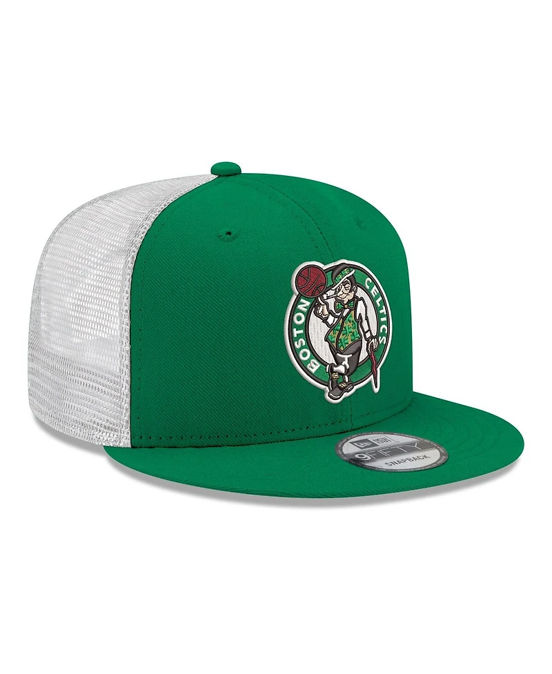 New Era Men's Kelly Green Boston Celtics Core Logo Meshback 9FIFTY Snapback Hat