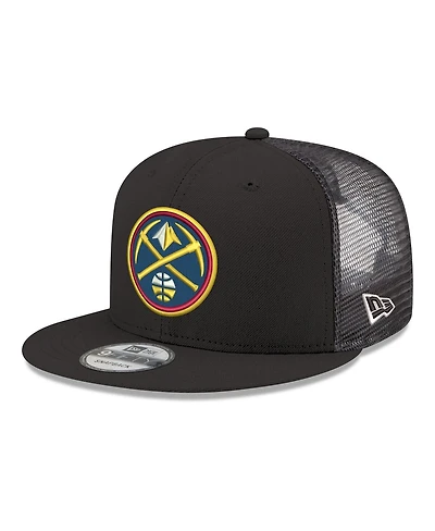 New Era Men's Black Denver Nuggets Core Logo Meshback 9FIFTY Snapback Hat