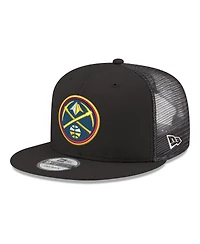 New Era Men's Black Denver Nuggets Core Logo Meshback 9FIFTY Snapback Hat