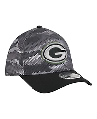 New Era Men's Black Green Bay Packers Camo A-Frame 39THIRTY Flex Hat