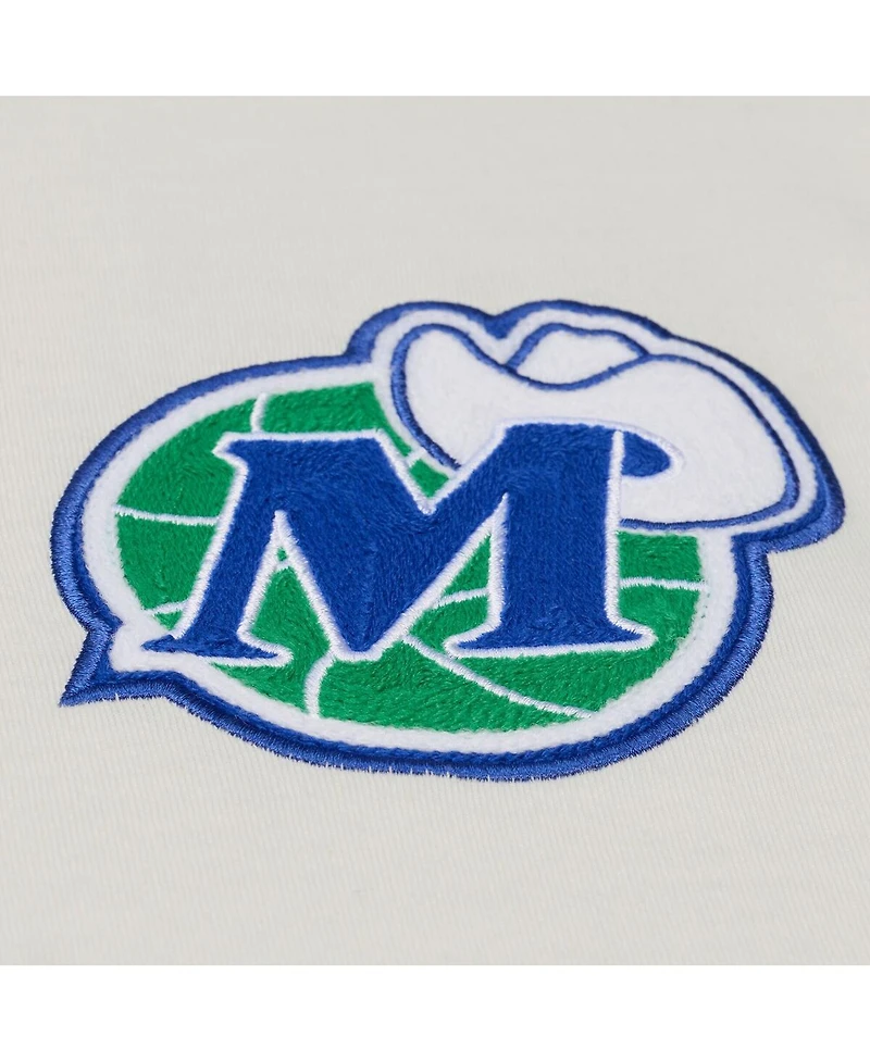 Mitchell & Ness Men's Cream Dallas Mavericks Hardwood Classics Chainstitch Premium T-Shirt