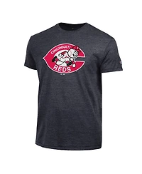 Champion Men's Black Cincinnati Reds Cooperstown Logo Tri-Blend T-Shirt