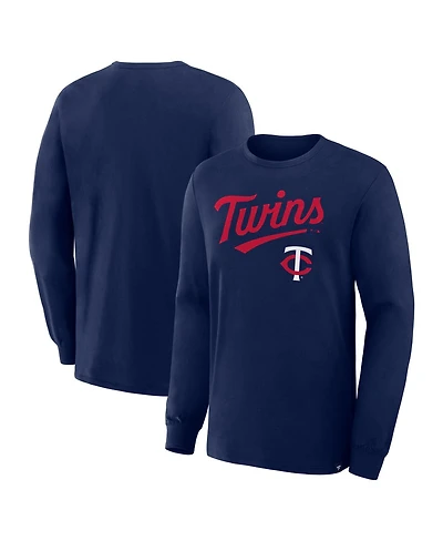 Fanatics Men's Navy Minnesota Twins Lock-Up Legacy Long Sleeve T-Shirt