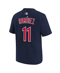 Nike Big Boys and Girls Jose Ramirez Navy Cleveland Guardians Name & Number T-Shirt