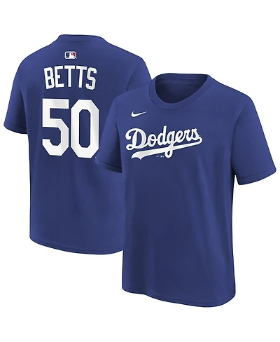 Nike Big Boys and Girls Mookie Betts Royal Los Angeles Dodgers Name & Number T-Shirt