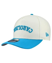 New Era Men's Cream Carolina Panthers Upside Down 9FIFTY A-Frame Snapback Hat