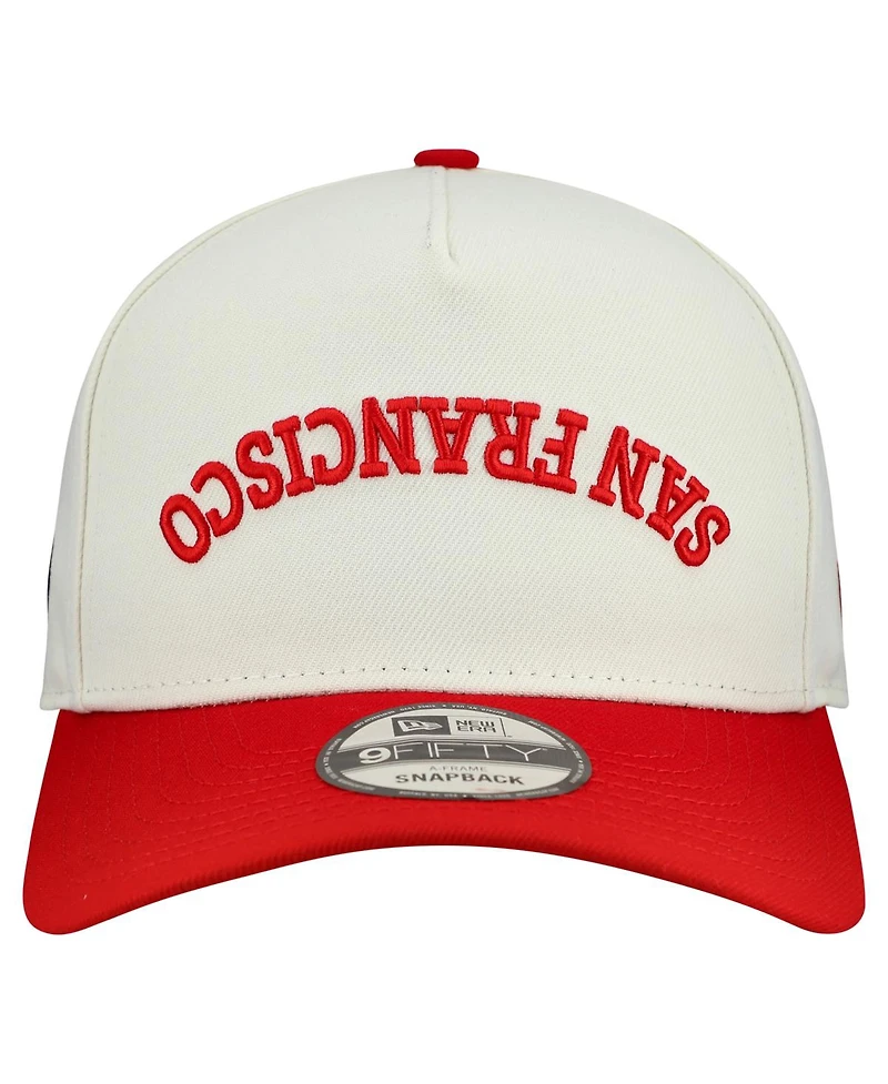 New Era Men's Cream San Francisco 49ers Upside Down 9FIFTY A-Frame Snapback Hat
