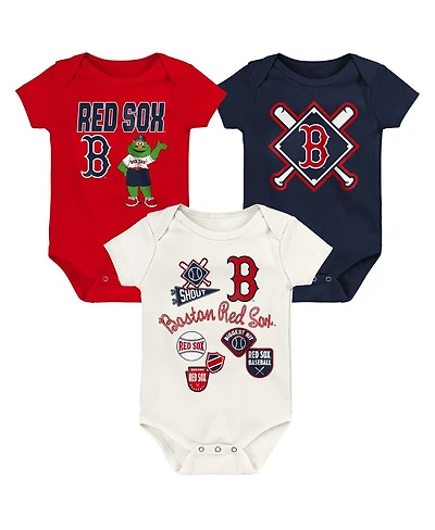 Outerstuff Baby Boys and Girls 3-Piece Boston Red Sox Home Plate Creeper Set