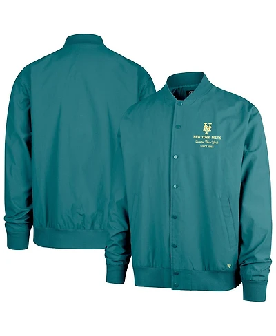 '47 Brand Men's Hunter Green New York Mets Anderson Twill Full-Snap Bomber Jacket