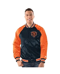Starter Men's Navy/Orange Chicago Bears Inductee Raglan Full-Snap Varsity Jacket