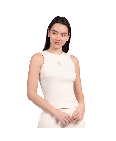 Starter Women's Cream San Francisco Giants Pastels Ribbed Tank Top