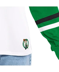 G-iii 4Her by Carl Banks Women's White/Green Boston Celtics Key Player Oversized Hooded Long Sleeve T-Shirt
