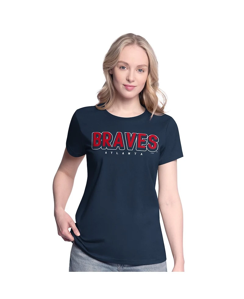 G-iii 4Her by Carl Banks Women's Navy/Red Atlanta Braves Two T-Shirt Combo Pack