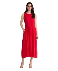 Jones New York Petite Sleeveless Round Neck Midi Dress