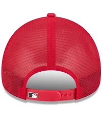 New Era Men's Red Boston Red Sox 2026 Batting Practice Apex 9FORTY Adjustable Trucker Hat