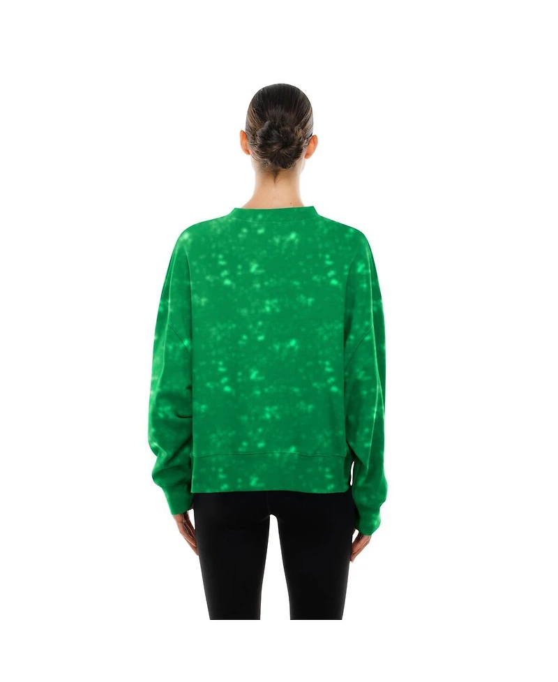 New Era Women's Kelly Green Philadelphia Eagles Throwback Oversized Boxy Sweatshirt