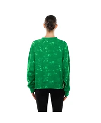 New Era Women's Kelly Green Philadelphia Eagles Throwback Oversized Boxy Sweatshirt