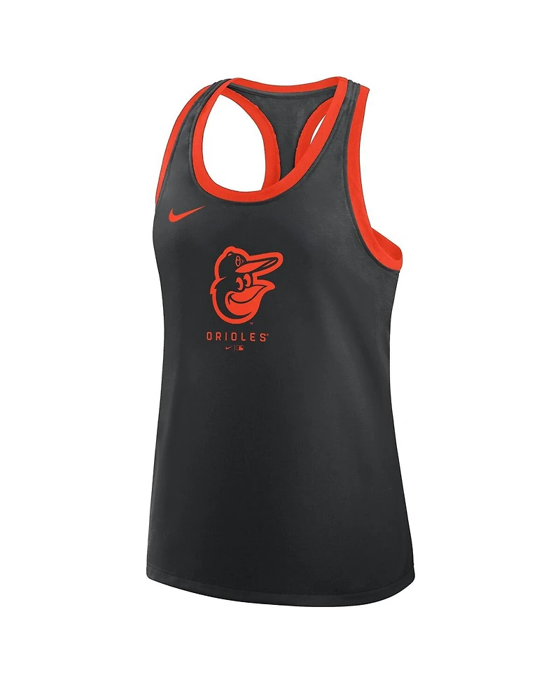 Nike Women's Black Baltimore Orioles Tri-Blend Dri-fit Racerback Tank Top