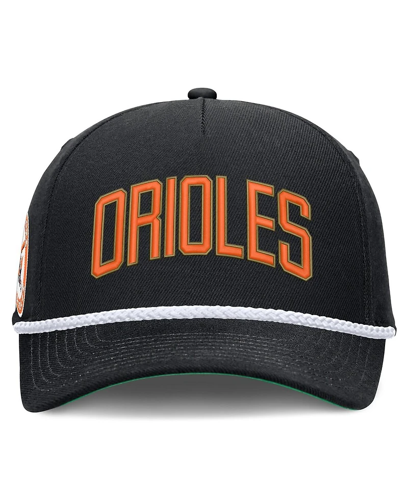 Nike Men's Black Baltimore Orioles Cooperstown Collection Rise Adjustable Hat